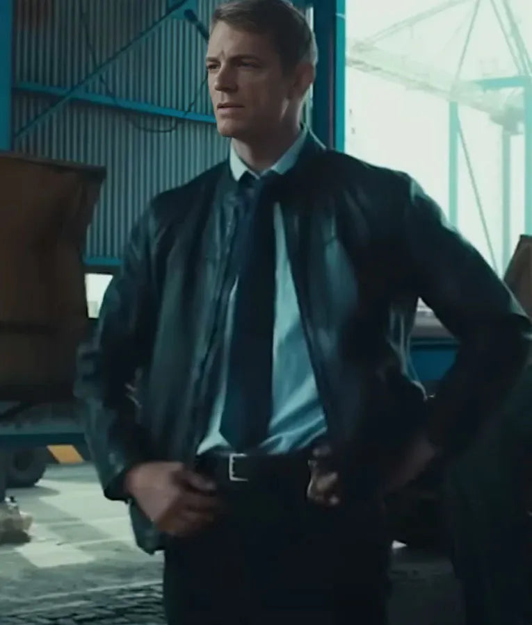The Silent Hour 2024 Joel Kinnaman Leather Jacket