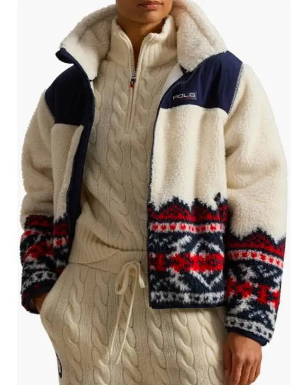 The Today Show Hoda Kotb Team USA Fair Isle Fleece Jacket