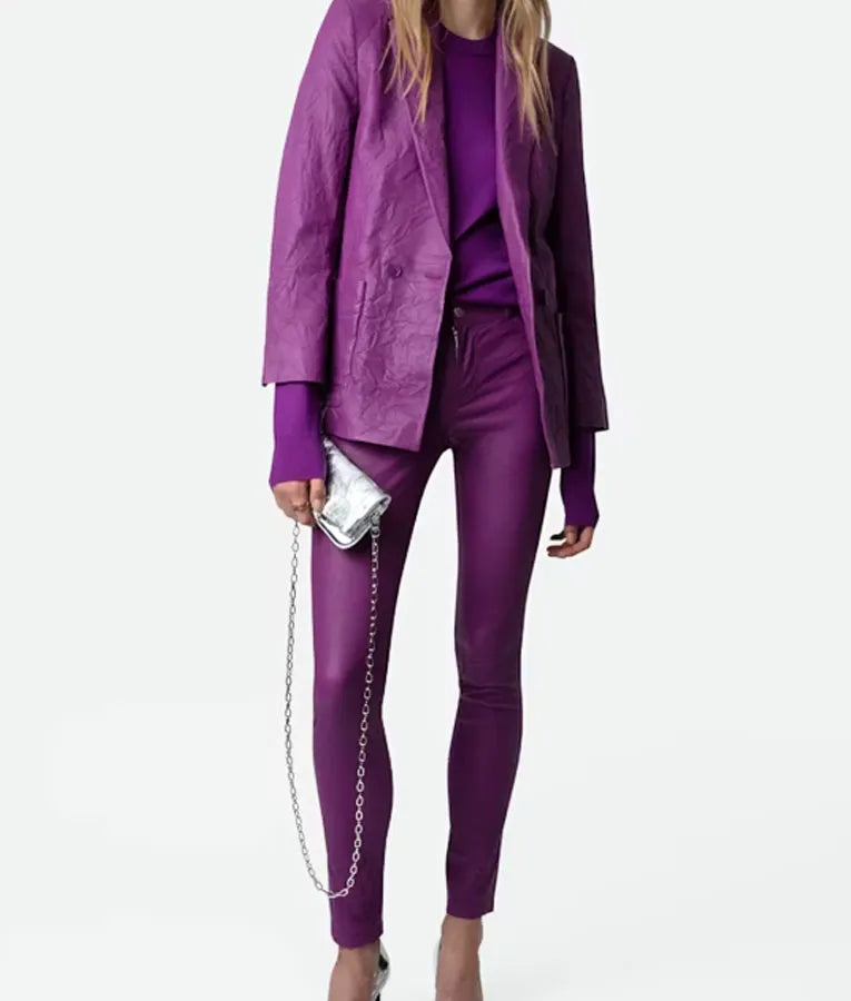 The Today Show Mayan Lopez Crinkle Leather Suit