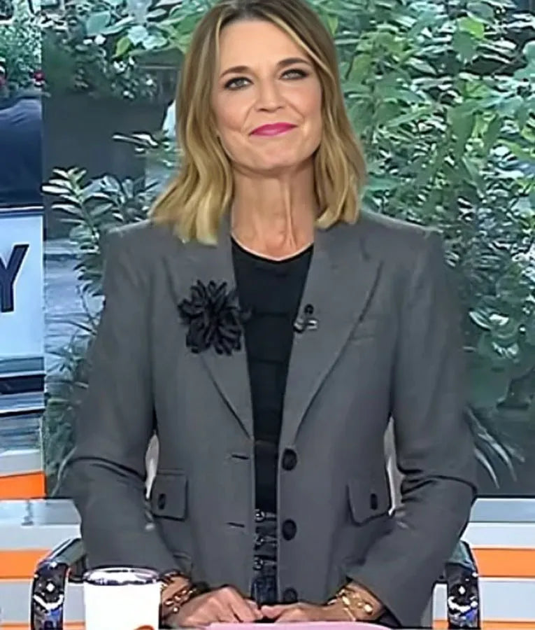 The Today Show Savannah Guthrie Grey Pocket Blazer