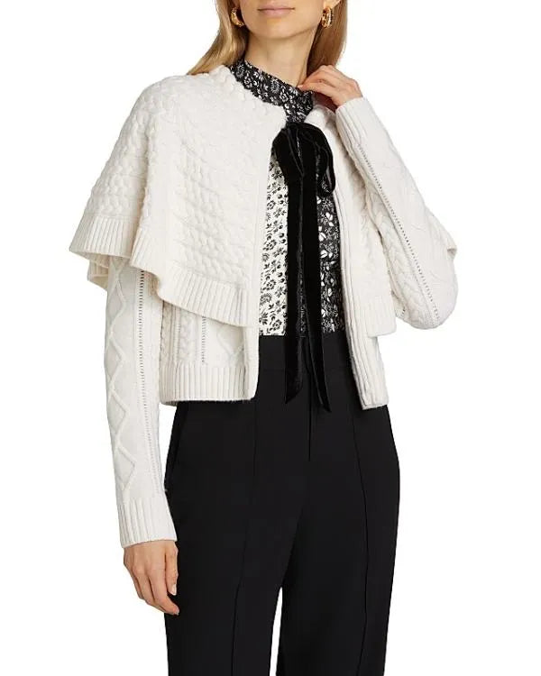 The Traitors US S04 Tara Lipinski White Cape Cardigan