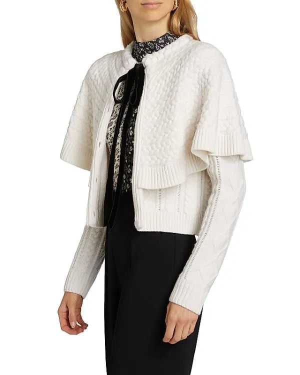 The Traitors US S04 Tara Lipinski White Cape Cardigan