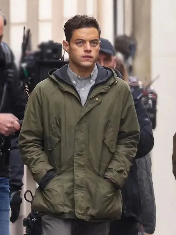 The Amateur Rami Malek Green Hooded Jacket WorthVee