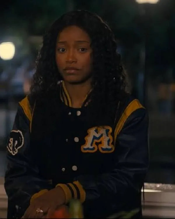 The Burbs Keke Palmer Fringe Varsity Jacket