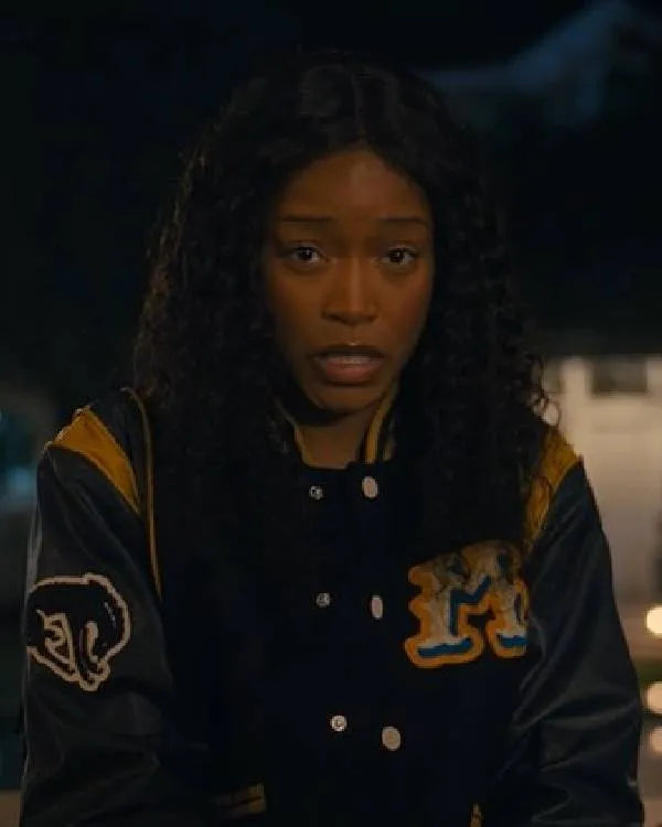 The Burbs Keke Palmer Fringe Varsity Jacket