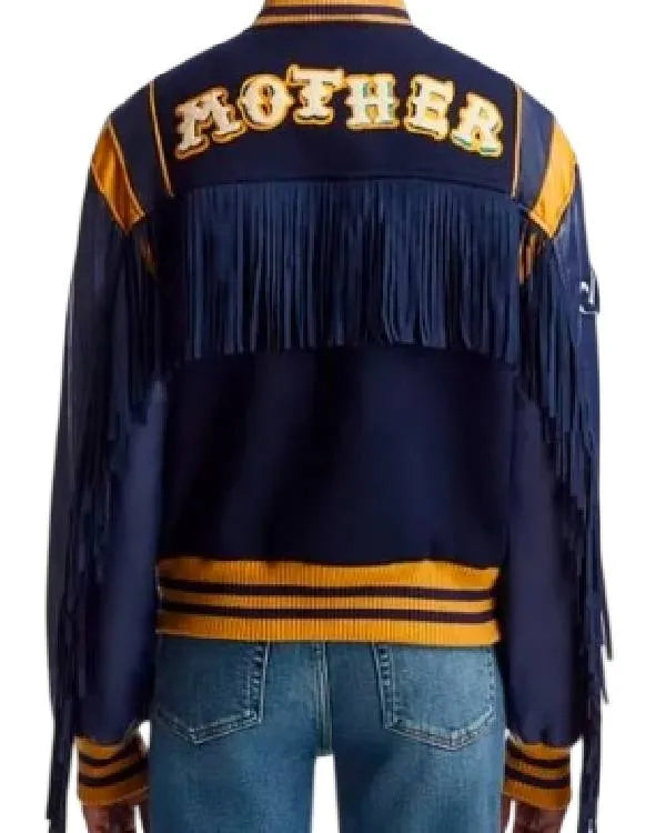 The Burbs Keke Palmer Fringe Varsity Jacket