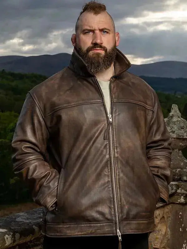 The Celebrity Traitors Joe Marler Leather Jacket WorthVee