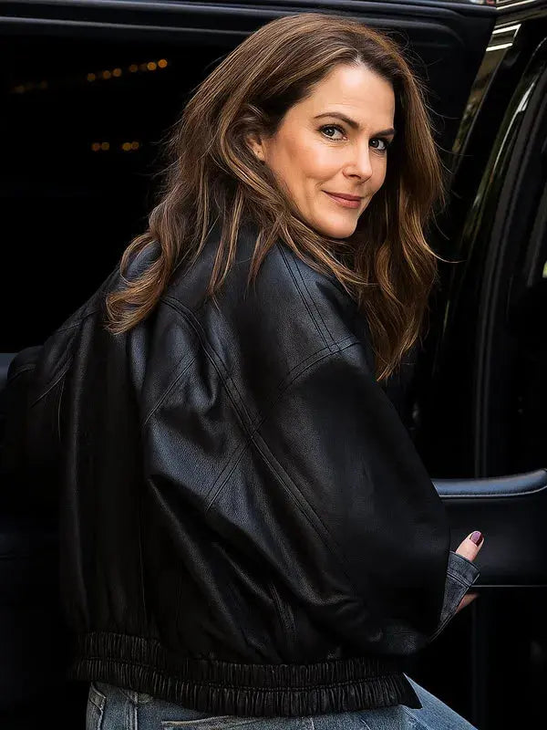 The Diplomat S03 Keri Russell Black Leather Jacket WorthVee