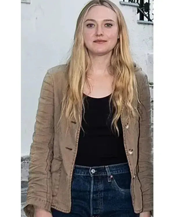 The Equalizer 3 2023 Dakota Fanning Brown Jacket WorthVee