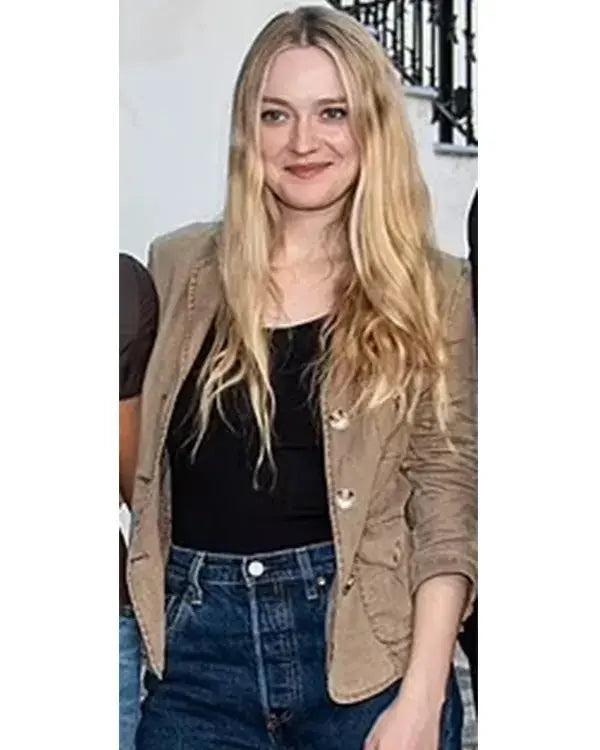 The Equalizer 3 2023 Dakota Fanning Brown Jacket WorthVee