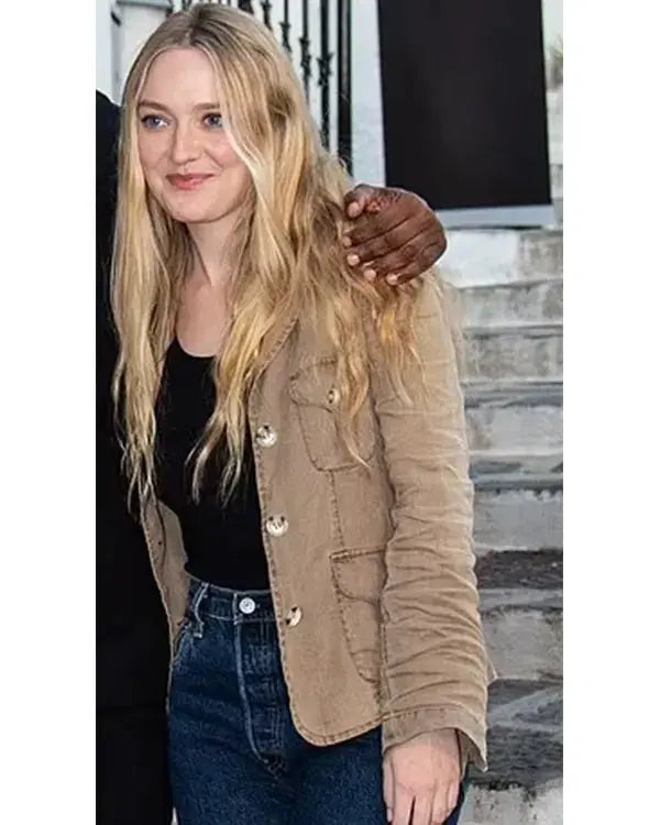 The Equalizer 3 2023 Dakota Fanning Brown Jacket WorthVee