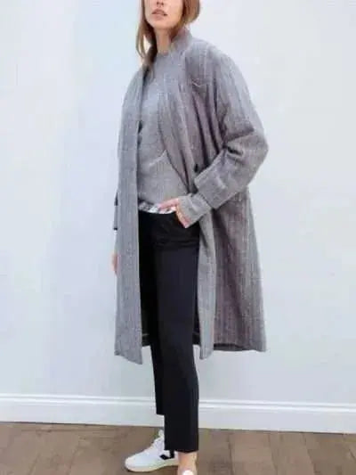 The Flight Attendant Kaley Cuoco Gray Coat WorthVee
