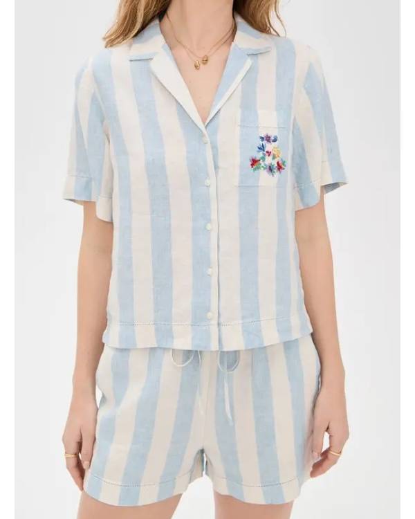 The Four Seasons S02 Tina Fey Blue Striped Pajamas WorthVee