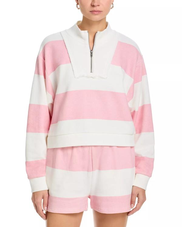 The Four Seasons S02 Tina Fey Striped Half Zip Sweatshirt WorthVee