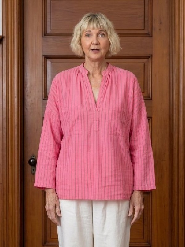 The Four Seasons S2 Kerri Kenney Pink Striped Shirt WorthVee