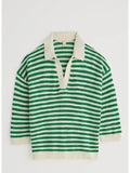 The Four Seasons S2 Tina Fey Green Striped Polo Sweater WorthVee