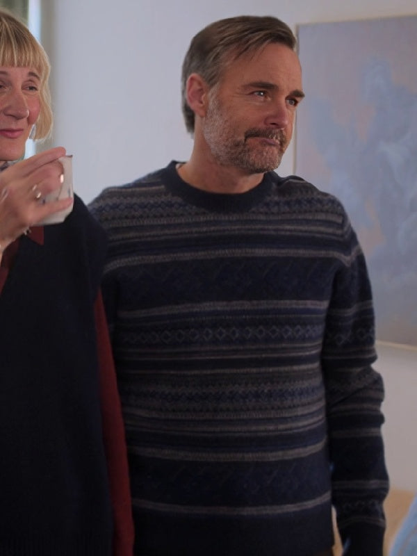 The Four Seasons S2 Will Forte Fair Isle Crewneck Sweater WorthVee