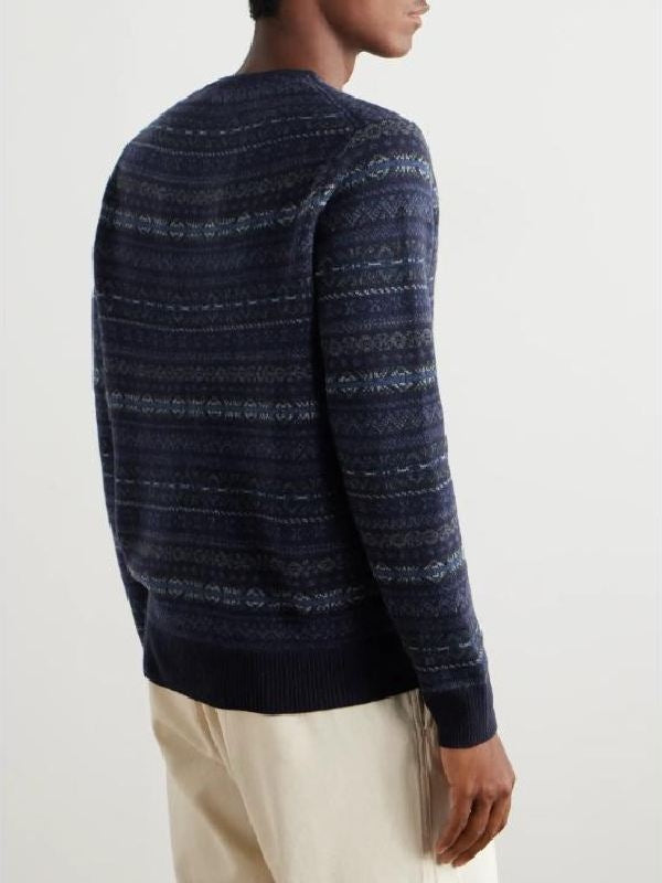 The Four Seasons S2 Will Forte Fair Isle Crewneck Sweater WorthVee