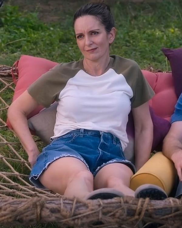The Four Seasons Tina Fey Olive Green Raglan Sleeve T-Shirt WorthVee