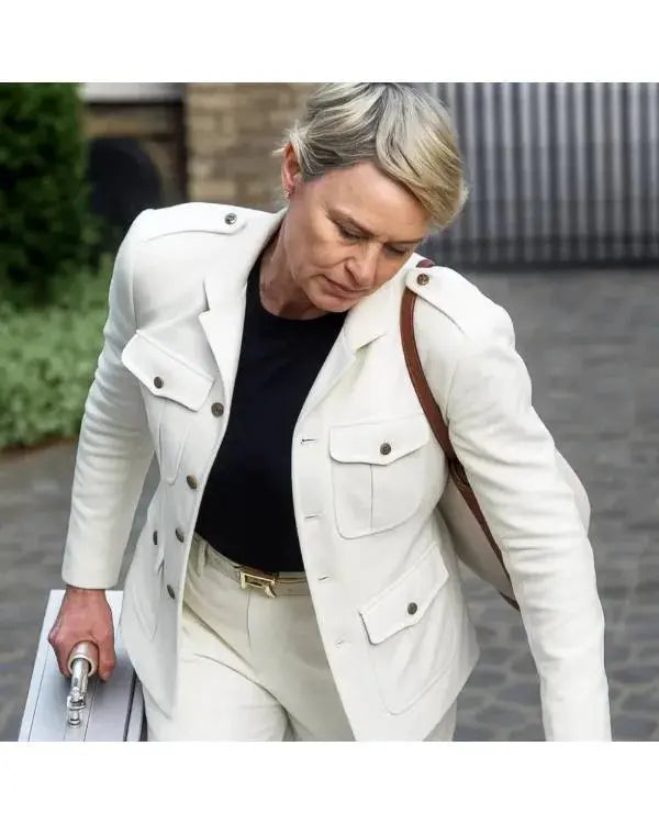 The Girlfriend 2025 Robin Wright White Jacket WorthVee