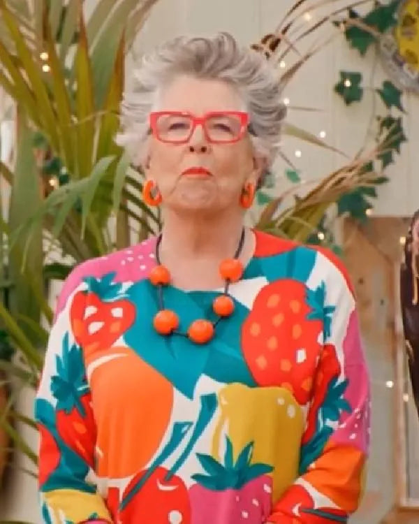 The Great British Bake Off Prue Leith Fruit Printed Sweater