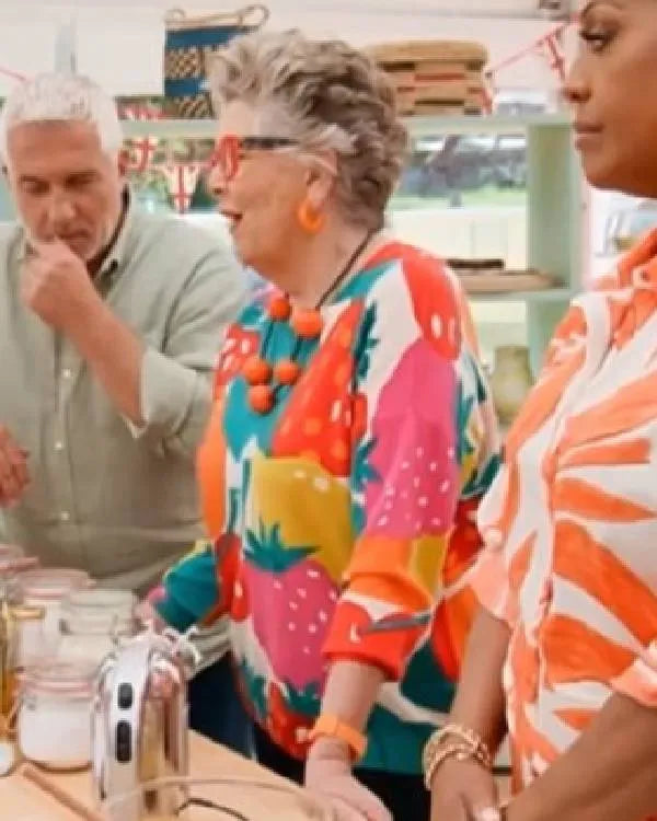 The Great British Bake Off Prue Leith Fruit Printed Sweater