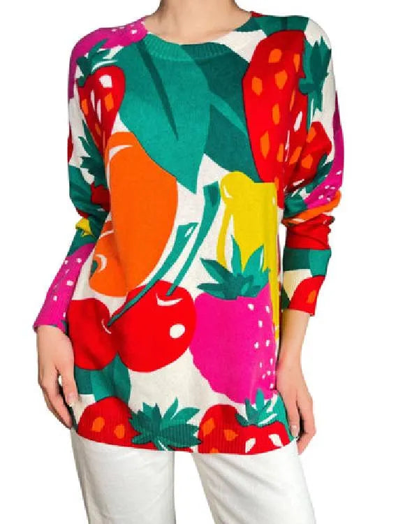 The Great British Bake Off Prue Leith Fruit Printed Sweater