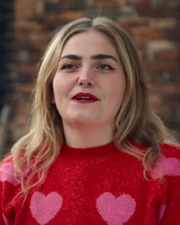 The Great Pottery Throwdown S09 Red/Pink Heart Print Sweater