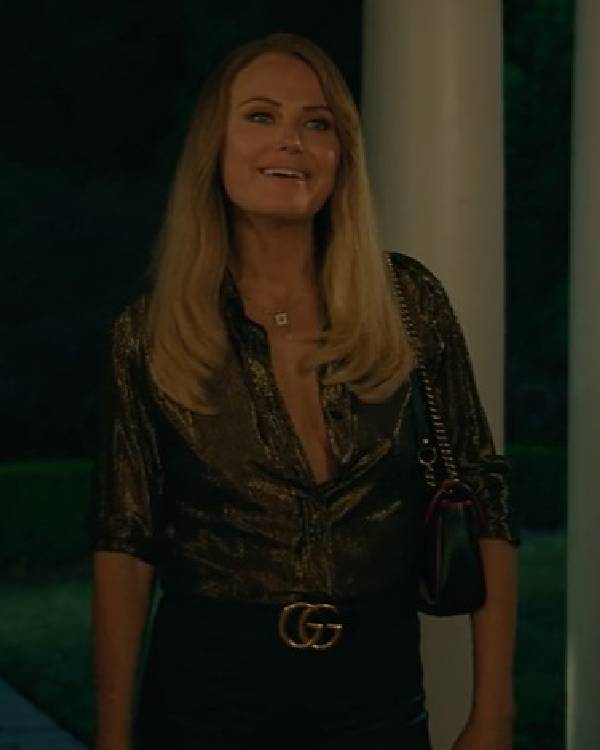 The Hunting Wives Malin Akerman Silk Blouse Clanton Jacket