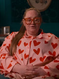 The Inheritance S01 Hannah Pink & Red Heart Print Blouse WorthVee
