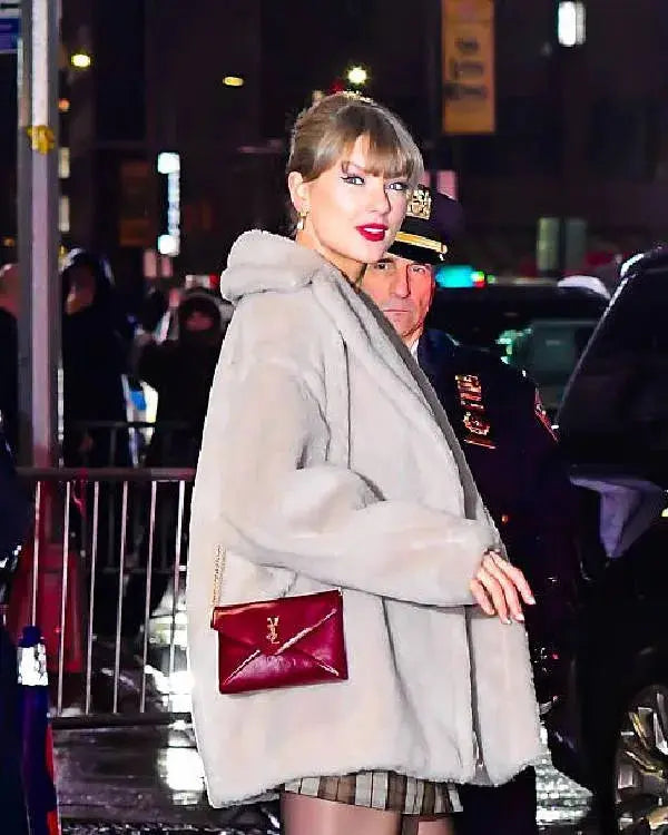 “The Late Show with Stephen Colbert” Taylor Swift Hooded Faux Fur Coat WorthVee