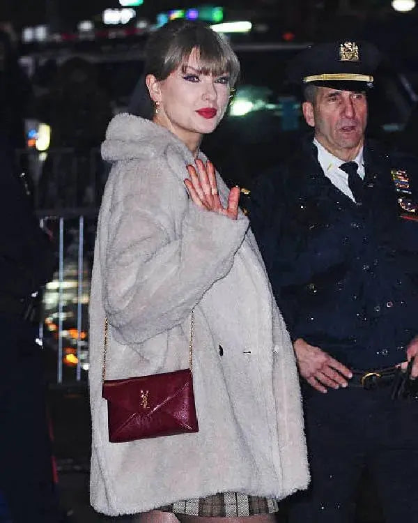 “The Late Show with Stephen Colbert” Taylor Swift Hooded Faux Fur Coat WorthVee