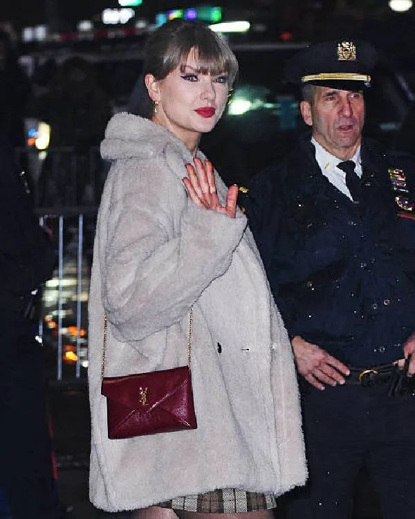 “The Late Show with Stephen Colbert” Taylor Swift Hooded Faux Fur Coat