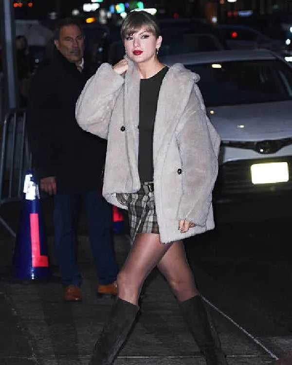 “The Late Show with Stephen Colbert” Taylor Swift Hooded Faux Fur Coat