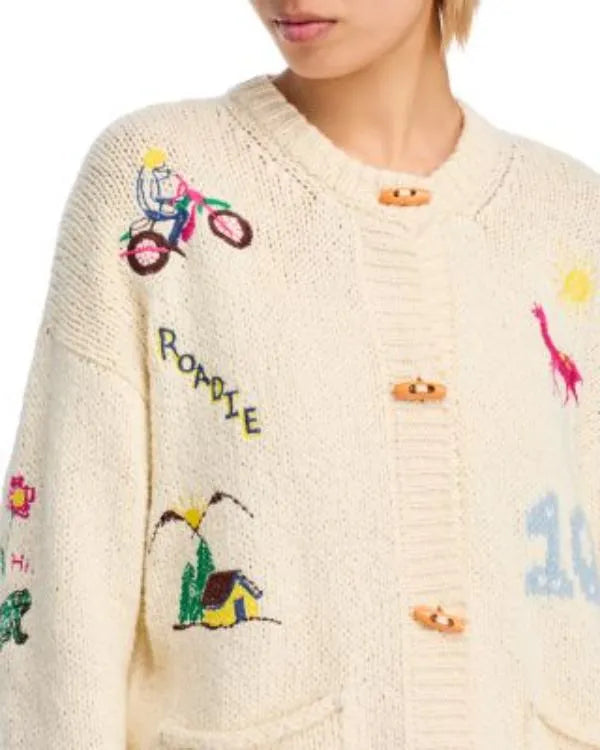 The Long Drop Intarsia Knitted Cardigan