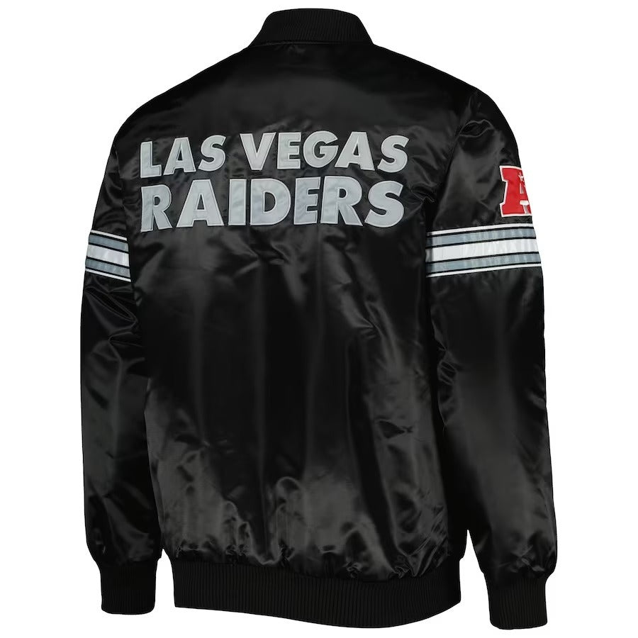 The Pick And Roll Las Vegas Raiders Black Satin Jacket WorthVee