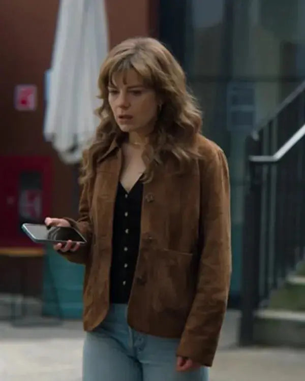The Revenge Club S01 Emily Hunter Brown Suede Jacket WorthVee