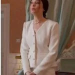 The Royal We Mallory Jansen White Tweed Blazer