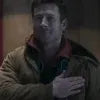 The Running Man Glen Powell Brown Jacket