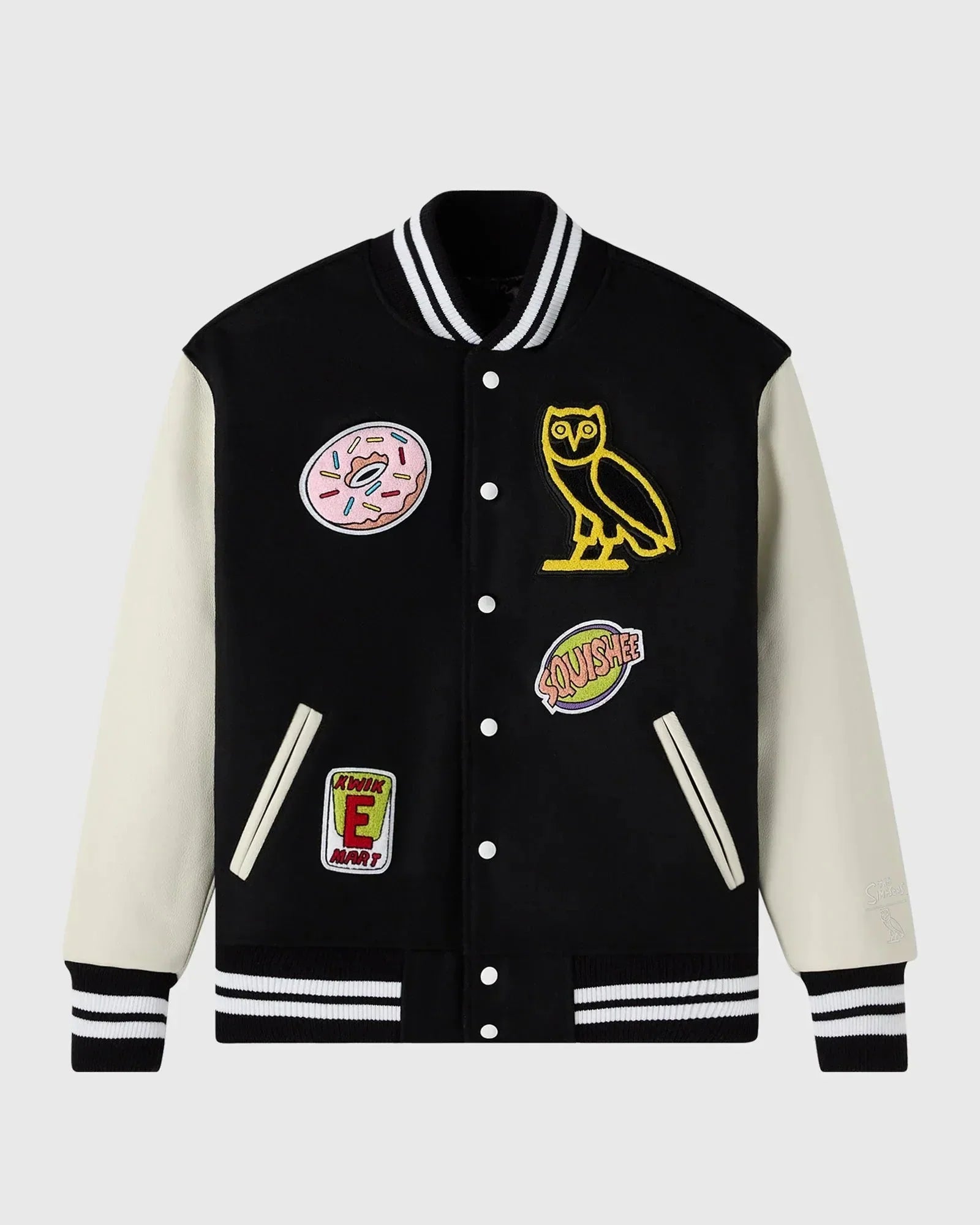 The Simpsons Black And White Varsity Jacket Clanton Jacket