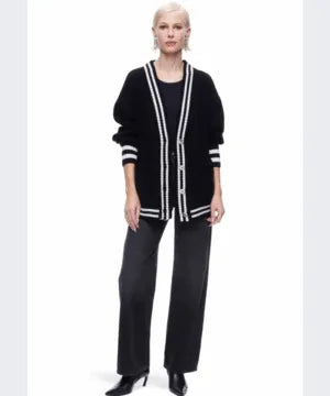 The Striped Oversized Cashmere Cardigan Sweater