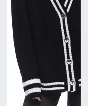 The Striped Oversized Cashmere Cardigan Sweater