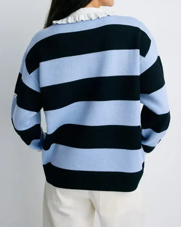 The Today Show 2025 Jenna Bush Hager Stripe Rugby Shirt