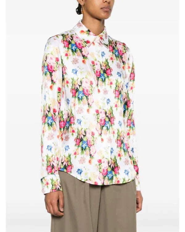 The Today Show 2025 Jill Martin Floral Silk Shirt