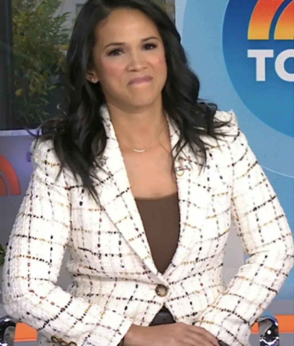The Today Show 2025 Laura Jarrett Tweed Check Blazer