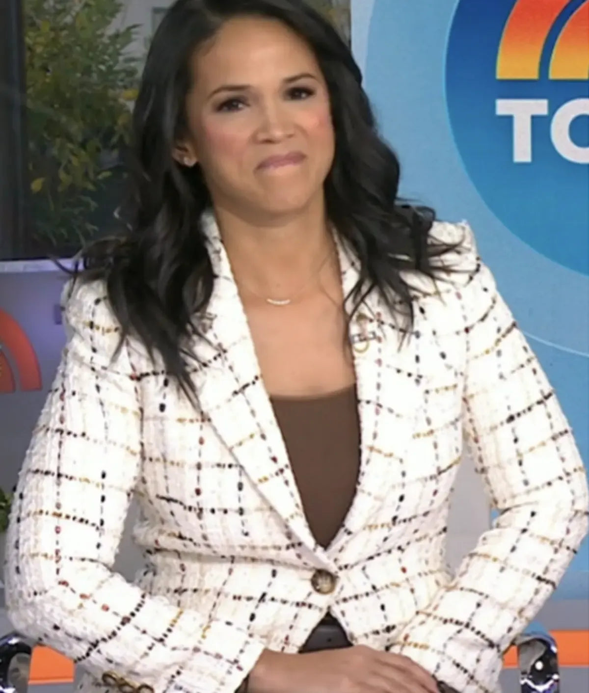 The Today Show 2025 Laura Jarrett Tweed Check Blazer