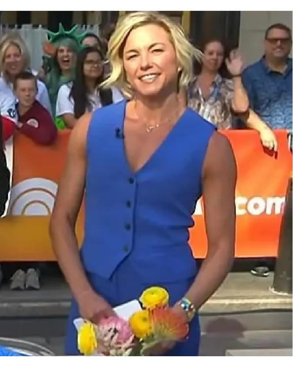 The Today Show 2025 Liz Plosser Blue Vest Clanton Jacket