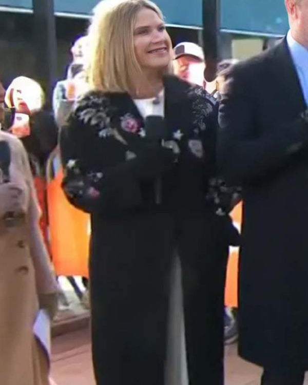 The Today Show 2026 Jenna Bush Hager Floral Embroidered Long Coat WorthVee