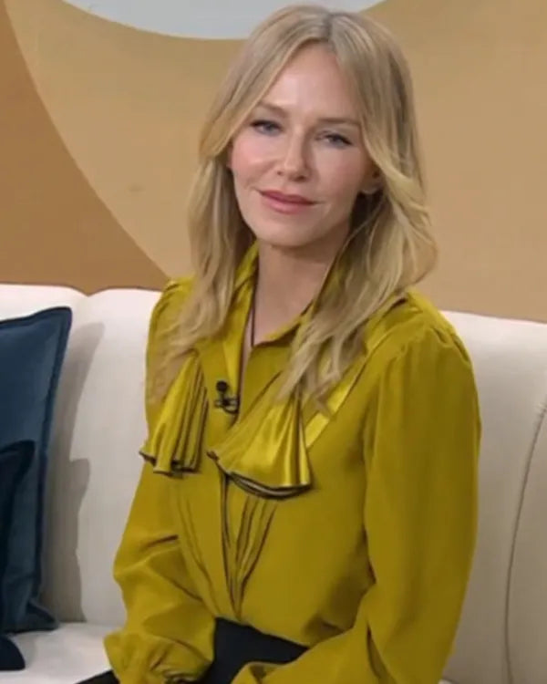 The Today Show 2026 Kelli Giddish Ruffle Pleated Silk Blouse