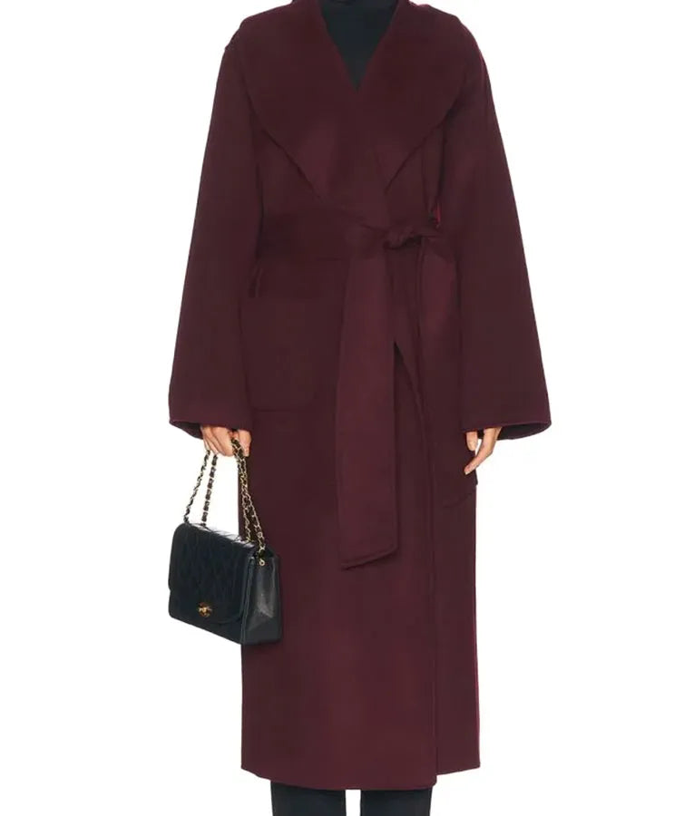 The Today Show Jenna Bush Hager Burgundy Wrap Coat